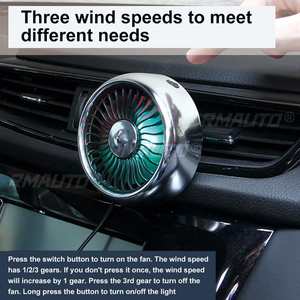 Ventilador de Coche Multifunción Mini USB, Ventilador de Refrigeración Giratorio de 360 Grados, Circulador Eléctrico para Coche, Enfriador de 3 Velocidades - Product Image 3