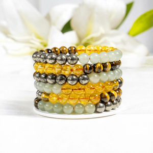 Pulsera de Cuentas de Cristal de 8mm con Gemas Curativas, Magnética para la Abundancia, de Calidad Natural Premium, para Aniversarios Religiosos, la Mejor para Meditación - Product Image 1