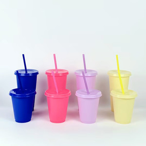 <span class=keywords><strong>Gobelet</strong></span> en <span class=keywords><strong>plastique</strong></span> froid réutilisable de 16oz 24oz/710ml tasse en <span class=keywords><strong>plastique</strong></span> durable avec couvercle et paille pour la fête vente chaude article de retour à l'<span class=keywords><strong>école</strong></span> - Product Image 4