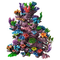 Coral Artificial Apilable de Resina PU, Arrecife de Coral Simulado, Decoración para Acuario, Adorno para Pecera, Set de Paisajismo