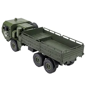 JJRC 6Wd Army Q75 mobil kendali jarak jauh, mainan truk kendali jarak jauh, truk mainan perayap RC 6X6 dengan lampu