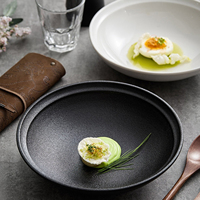 Bol à soupe en céramique japonaise moderne, noir mat et blanc glacé, bol à riz ramen, bol à salade en céramique minimaliste pour restaurant