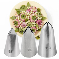 Ensemble de 3 douilles à pâtisserie en forme de feuille d'alien en acier inoxydable 304 pour gâteaux et crèmes, outil de décoration de bouquets de fleurs, Chine