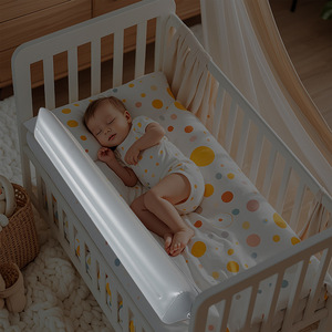 Barrière <span class=keywords><strong>de</strong></span> sécurité pour <span class=keywords><strong>lit</strong></span> bébé <span class=keywords><strong>de</strong></span> 120 cm, en PVC gonflable, non réglable, rembourrage doux - Product Image 1
