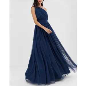 Custom Chiffon Off Shoulder Bridesmaid Dress Blue Off Shoulder Long Simple Bridesmaid Dress