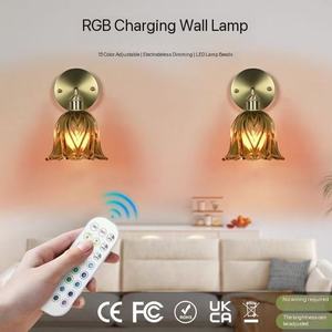 Applique Murale Rétro Florale en Verre, Lampe de Chevet Moderne et Simple pour Chambre et Bureau, Lumière LED pour Miroir, Applique Murale Nordique RGB - Product Image 5