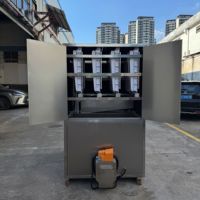 Mesin Pembuat Es Batu Kubus Pendingin Air 1T 2T 3T 5T Ton Per Hari Kontrol PLC R404A untuk Dapur Sentral Pengolahan Makanan Laut