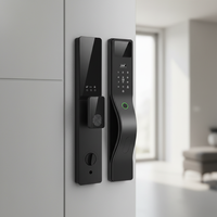 Cerradura Inteligente de Seguridad con App Tuya/TT Lock, Desbloqueo por Huella Dactilar, Tarjeta IC, Almacenamiento en Tarjeta de Memoria, Aleación de Zinc-Hierro Grado C, para Puerta de Madera/Latón