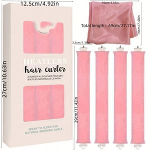 Overnight Heatless <b>Curlers</b> - Velvet Satin No Heat Rollers <b>for</b> <b>Short</b> & Long <b>Hair</b> Styling Tools With Foam Rods Promotion Gift - Product Image 4