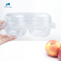 Conteneurs en plastique PET carrés de qualité alimentaire personnalisés en usine pour l'emballage des oranges, des mangoustans, des fraises, des raisins, des pêches