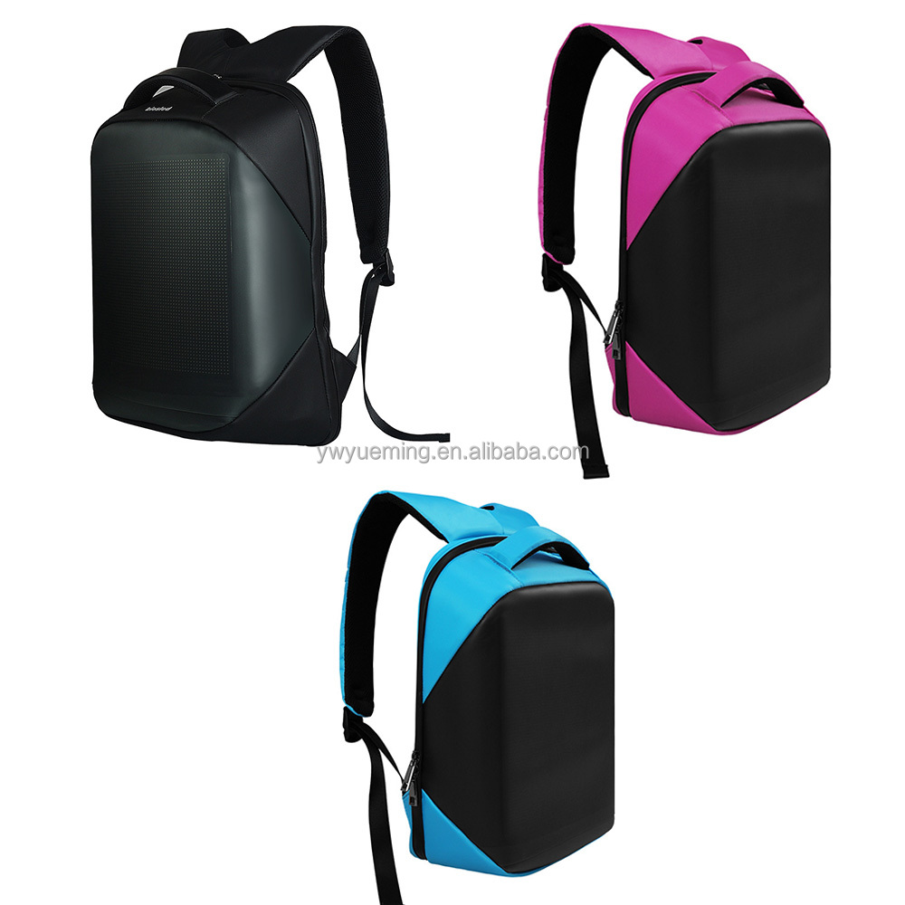 2021 Newest Wifi APP Control Smart Advertising Led Bag Walking Travelling Advertising Showing Led Backpack
