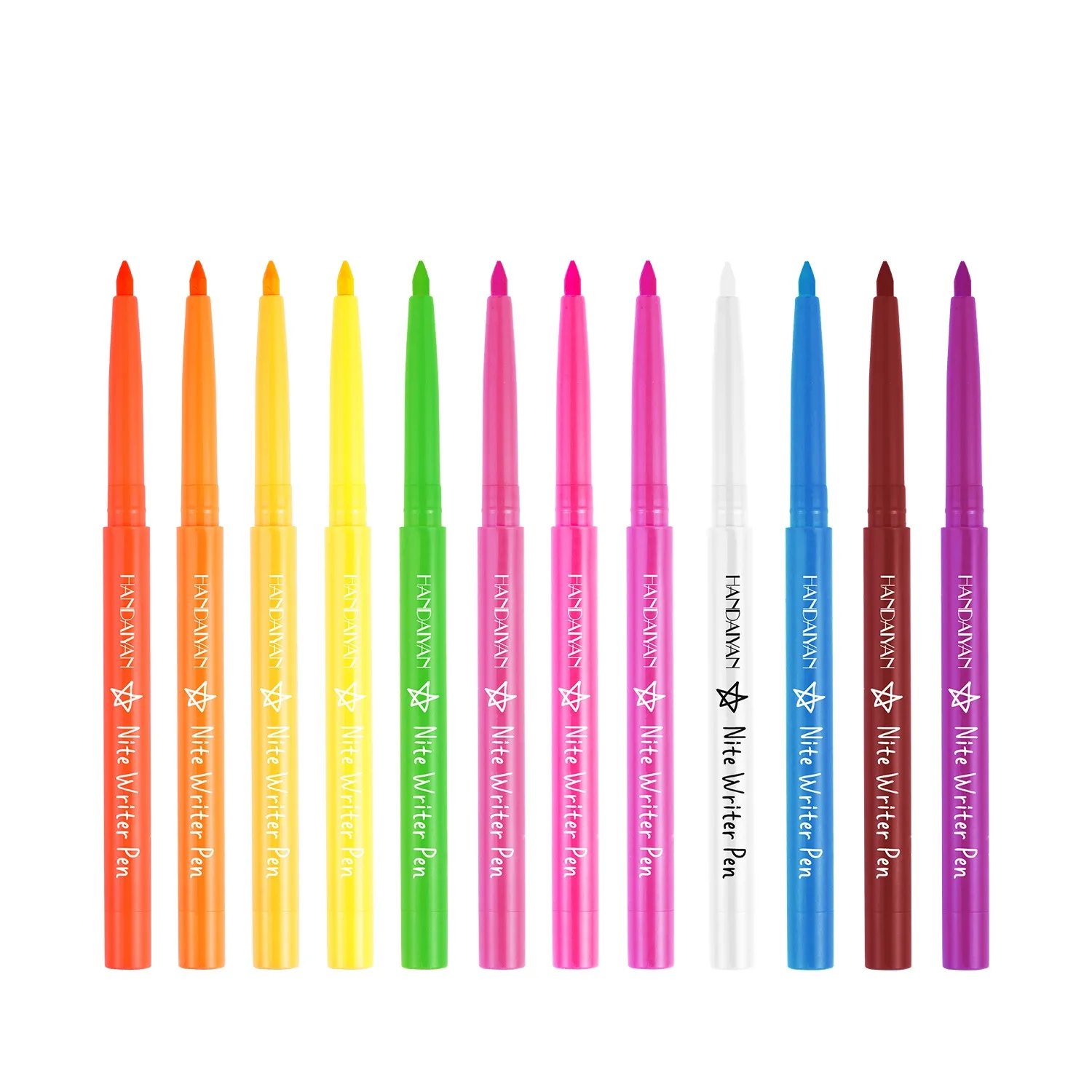 Su geçirmez uzun ömürlü Vegan zulüm ücretsiz pürüzsüz göz kalemi kalem jel Liner UV floresan tutkal çok renkli jel Eyeliner kalem