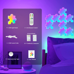 Lámpara de Pared Inteligente RGBIC, Modular, Tipo Rompecabezas, LED, <span class=keywords><strong>con</strong></span> Ritmo Musical, para Decoración del Hogar y Juegos - Product Image 1