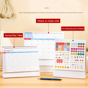 Nhà Máy bán hàng trực tiếp Lịch in tùy chỉnh bảng calendarios OEM giấy nghệ thuật bàn lịch với Sticker - Product Image 3