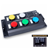 Controlador de Iluminación PKnight CM003 DMX512 Art-Net SACN de 5 Botones, 10 Escenas Programables, Pantalla LED, Funciona con Batería, Autónomo