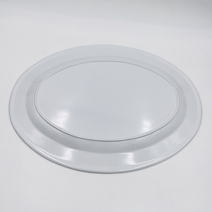 <span class=keywords><strong>Plateau</strong></span> <span class=keywords><strong>de</strong></span> service ovale en mélamine surdimensionné <span class=keywords><strong>de</strong></span> 19 x 14 pouces avec un design carré abstrait pour les restaurants et la restauration - Product Image 6