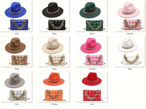 Wholesale Ladies <b>Small</b> Square Shoulder Bags Quilted PU Leather <b>Handbags</b> Women Hand Purses Girl Metal Chain Fedora Hats and Purse - Product Image 6