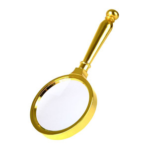 Gold Plated Handheld Magnifier Plastic Lens Reading Books Newspapers Elderly Jewelry Appraisal - Product Image 3