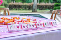Juego de Fichas de Mahjong Americanas de Lujo HIMORE, Color Naranja, 160 Piezas, Acrílico de Cuatro Capas Grabado, para Noches de Juego y Póker