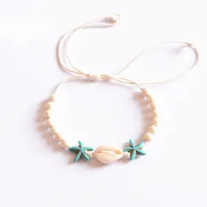 Ocean Wind Turquoise Shell Braided Bracelet Beach Friendship Bracelet Hawaiian Shell Braided Bracelet