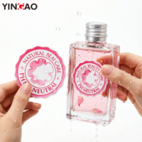 Étiquette adhésive personnalisée pour parfum, rouleau rose, imperméable, pour emballage de flacon de lotion cosmétique, autocollants personnalisés avec logo