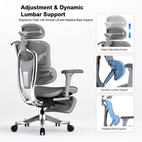 Chaise de bureau ergonomique pivotante à dossier haut inclinable avec soutien lombaire réglable, directement de l'usine, pour un confort prolongé