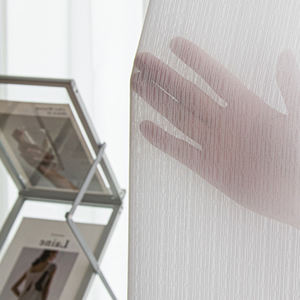 Rideaux en lin blanc transparent pour salon, longueur 84 pouces, œillets semi-transparents, équilibre, rideau en dentelle d'intimité - Product Image 3