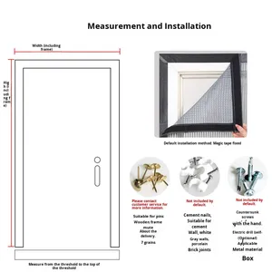 Mosquitera Comercial <span class=keywords><strong>de</strong></span> Malla <span class=keywords><strong>de</strong></span> Diamante con Tira Magnética Completa <span class=keywords><strong>de</strong></span> Tamaño Completo 2/2, Ventilación Anti-Insectos para Verano, a Prueba <span class=keywords><strong>de</strong></span> Polvo - Product Image 3