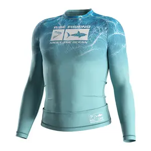 Hete Verkoop Milieuvriendelijke Zonwering Snel Droog Outdoor Surf Lycra Rash Guard Shirts Columbia Vissen Shirt