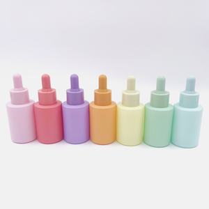 Hermosas Botellas de Vidrio Esmerilado de Colores Rosa, Amarillo y Verde con Gotero para Suero, 1oz, 20ml, 30ml, 40ml, 50ml, 60ml, 80ml, 100ml - Product Image 2