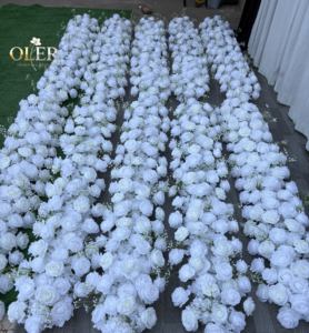 Centres de table en soie de 2 m pour événements festifs, chemin de table floral style forêt sauvage, centres de table et décorations de table pour mariage - Product Image 1