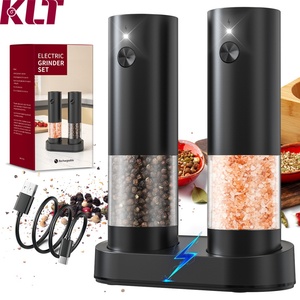 Hot Selling Usb Rechargeable Large Capacity Adjustable Plastic Electric Salt <b>Pepper</b> <b>Grinder</b> Set Ceramic Salt <b>Grinder</b> - Product Image 1