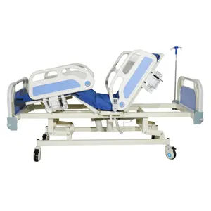 เตียงผู้ป่วยไฟฟ้าแบบมีรางด้านข้างมี4ชิ้นเตียงในโรงพยาบาลแบบ3ฟังก์ชั่นทนทานสำหรับผู้ป่วยเตียงพยาบาล