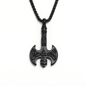 Viking Punk <span class=keywords><strong>Tomahawk</strong></span> Hip Hop Versátil Acero inoxidable Chaims Colgante Collar para hombres Fiesta Festival - Product Image 4