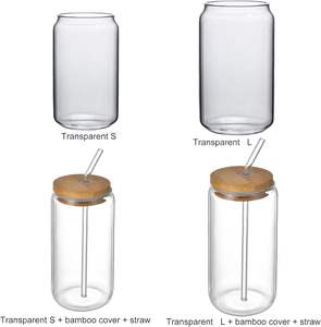 Vaso de Vidrio Transparente de 16 oz para Sublimación, Tipo Frasco Mason con Tapa de Bambú para Impresión por Sublimación - Product Image 5