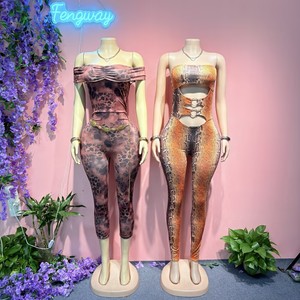 <span class=keywords><strong>Combinaison</strong></span> sexy à imprimé animalier en maille à épaules dénudées + <span class=keywords><strong>Combinaison</strong></span> moulante ajourée pour <span class=keywords><strong>femme</strong></span> - Product Image 1