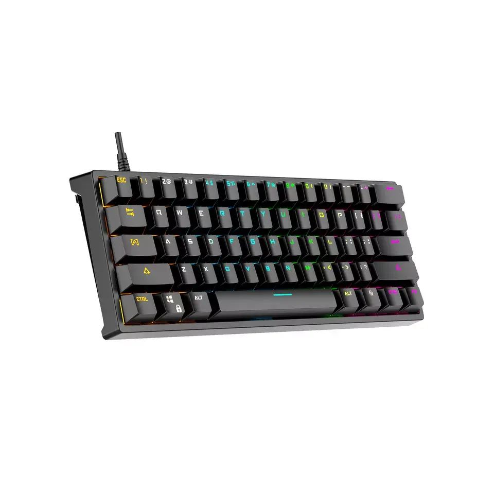Bajeal Wholesale Keyboard Switches Mechanical 61 Keys Mechanical Keyboard Rgb led Backlit Mechanical Gaming Keyboard