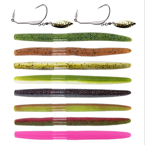 15 pcs freshwater saltwater fishing soft lures plastic swim worm senko bait senko bass with hooks