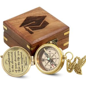 Boussole Nautique Vintage en Laiton ALFA NAUTICAL - Outil de Navigation Portable pour la Randonnée et les Mariages, Idéal comme Cadeau de Remise de Diplôme - Product Image 1