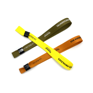 Promotional Adjustable Event Woven Wristband Custom Festival Bracelet Cloth Fabric Woven Wristband Keychain