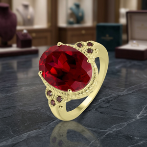 GOURIK Rhodium Plated 925 Silver Cluster <b>Ring</b> with Oval <b>Citrine</b> and Princess Cut Diamonds Luxury Engagement <b>Ring</b> - Product Image 3