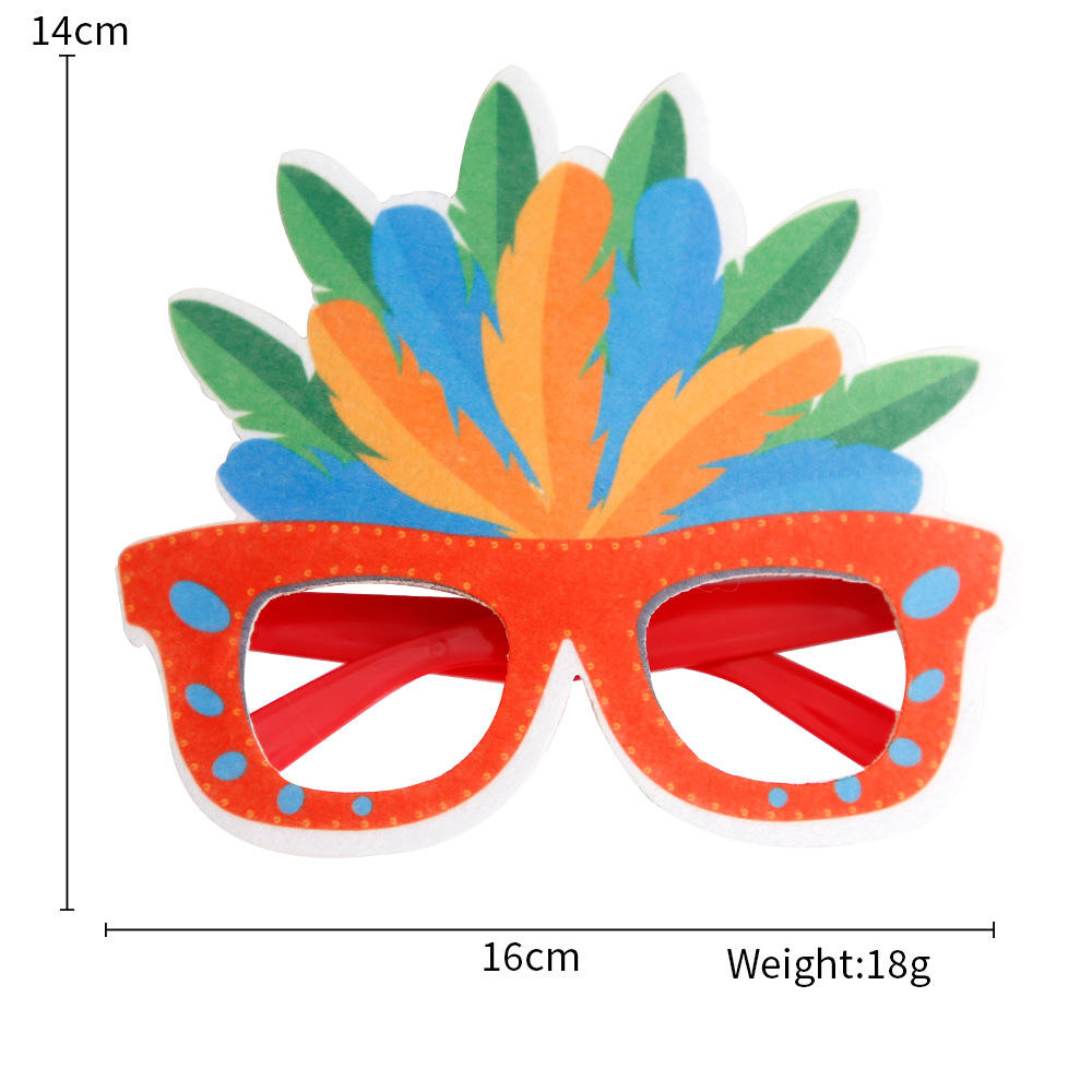 Green blue orange feather red frame