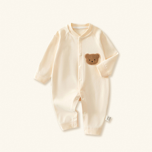 Tutina per Neonati Unisex 100% Cotone Biologico, Abbigliamento Confortevole con Stampe Cartoon per Bambini da 0 a <span class=keywords><strong>18</strong></span> <span class=keywords><strong>Mesi</strong></span>, Vestiti da Casa per Neonati con Motivi Carini - Product Image 1