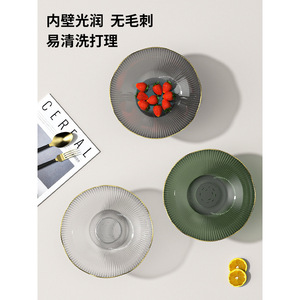 Assiette à fruits en plastique transparent, forme irrégulière, vert gris translucide, blanc, vaisselle de fête, plateau à collation pour la maison - Product Image 4