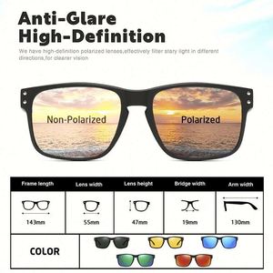 Gafas de Sol Personalizadas con Logotipo, Antideslumbrantes, Visión Nocturna, para Pesca y Conducción, Protección UV400, TR90, Cuadradas, Polarizadas, para Hombre y Mujer - Product Image 2