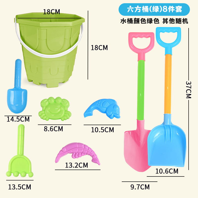 Set di 8 pezzi verdi a sei lati addensati