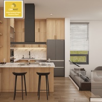 Armoires de cuisine modulaires en bois massif sur mesure de luxe CBMmart avec laque haute brillance