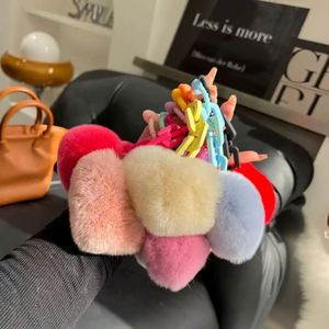 Creative Silicone Rex Rabbit Fur Heart-shaped <b>Chain</b> Keychain Exquisite Schoolbag Pendant Couple Pendant Car <b>Key</b> <b>Chain</b> - Product Image 6