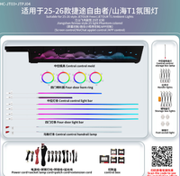 Éclairage d'ambiance intérieur de voiture 25 LED Jiangshan Feiniao Phantom pour Jetour Freer T1 2025-2026 avec contrôle via l'application WeChat sur écran