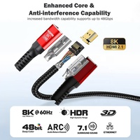 Cable Coaxial 2.1 de 8K 60Hz HDR ARC Ultra HD de Audio/Video Macho a Macho para Laptop, TV, Monitor, Home Theater, Reproductor de DVD, Juegos